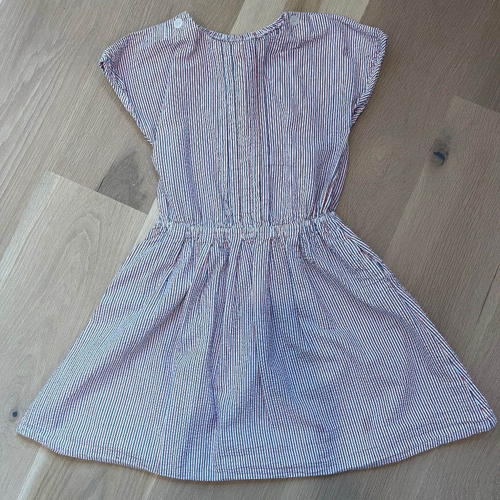 F.O. U.S.A., Inc. Blue and Red Seersucker Dress